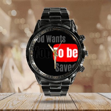 Discover God wants you to be saved polo Calendar Steel Band Watch