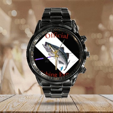 Discover Striped Bass Calendar Steel Band Watch