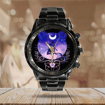 Discover Cat-Moon Sailor Calendar Steel Band Watch