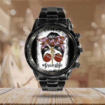 Discover Bleached Grams Life Messy Bun Football Player Calendar Steel Band Watch