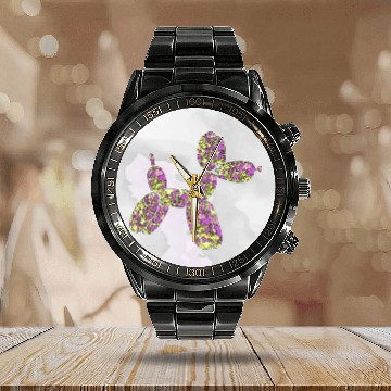 Discover Balloon Dog A3 Calendar Steel Band Watch
