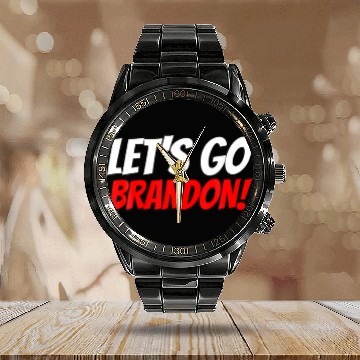 Discover Let’S Go Brandon Men Women Youth Calendar Steel Band Watch