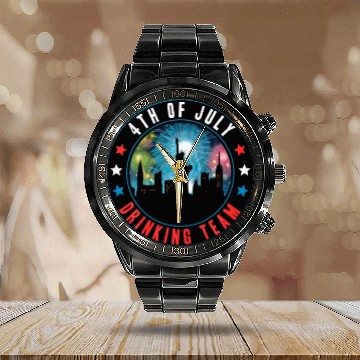 Discover Fireworks Director 4Th Of July Drinking Team Calendar Steel Band Watch