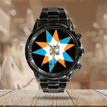 Discover Template Starburst Calendar Steel Band Watch