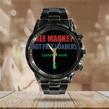 Discover Free Market Capitalism Calendar Steel Band Watch