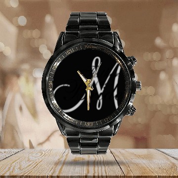 Discover Monogram Father of The Bride Wedding T-- Calendar Steel Band Watch
