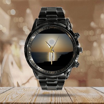 Discover North Devon Hartland Volcanic Ash Sunset (4) Calendar Steel Band Watch