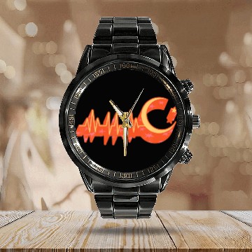 Discover Islam Symbol Muslim Praying Arabic Islamic Prayer Calendar Steel Band Watch