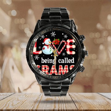 Discover Love Being Called Grams Snowman Christmas Pajama Calendar Steel Band Watch