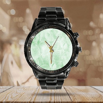 Discover Light Green Shell Pattern Polo Calendar Steel Band Watch