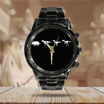 Discover Mamasaurus T Rex Dinosaur Funny Family Matching Calendar Steel Band Watch