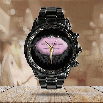 Discover Elegant Fashion Work Uniform  Pink Damask Calendar Steel Band Watch