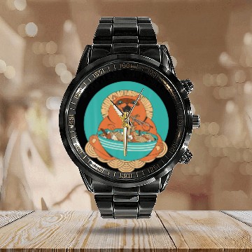 Discover Ramen Monster - Anime Animals - Cat Japanese Aesth Calendar Steel Band Watch