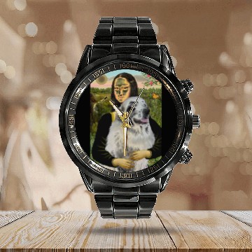 Discover Great Pyrenees 9 - Mona Lisa Calendar Steel Band Watch