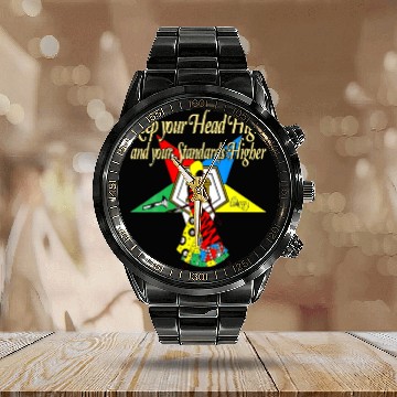 Discover Order Of The Eastern Star OES Keep Your Head High Calendar Steel Band Watch