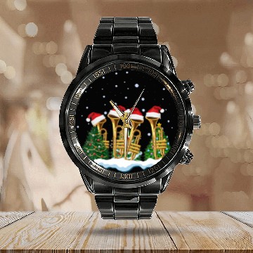 Discover Cute Trumpet Christmas Tree Gift Decor Xmas Calendar Steel Band Watch