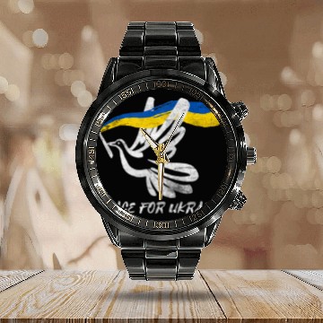 Discover Ukrainian Flag Dove Peace For Ukraine Distressed D Calendar Steel Band Watch