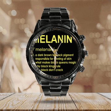 Discover Melanin BHM Calendar Steel Band Watch