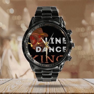Discover Mens Line Dance King Line Dancing Western Country Calendar Steel Band Watch