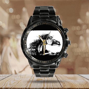 Discover Dramatic black stallion Calendar Steel Band Watch