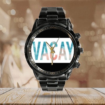 Discover Vacay Calendar Steel Band Watch