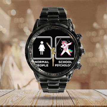 Discover School Psychologist Unicorn School Psychology Calendar Steel Band Watch