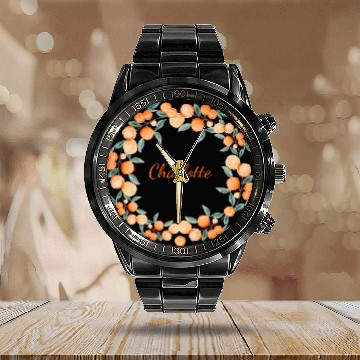 Discover Personalized Citrus Orange Fruit Calendar Steel Band Watch