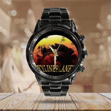 Discover skyline planet Calendar Steel Band Watch