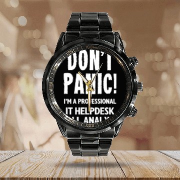 Discover IT Helpdesk Call Analyst Calendar Steel Band Watch