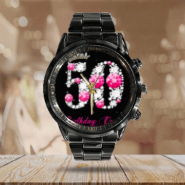 Discover 50 Year Old Its My 50Th Birthday Queen Diamond Hee Calendar Steel Band Watch