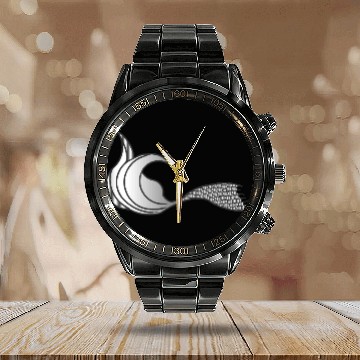 Discover Light Grey Mermaid Tail - no text Polo Calendar Steel Band Watch