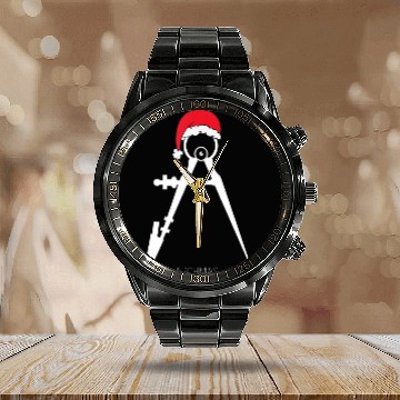 Discover Architect Compass Christmas Santa Hat Students Plus Size Calendar Steel Band Watch
