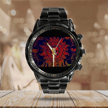 Discover Dramatic Red Skull Calendar Steel Band Watch