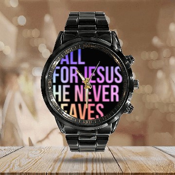 Discover Fall For Jesus He Never Leaves Jesus Lover Christi Calendar Steel Band Watch