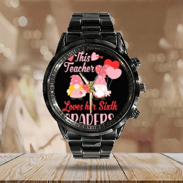Discover Conversation Heart Teacher Love Her 6Th Grade Vale Calendar Steel Band Watch