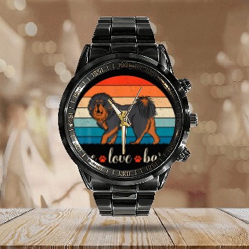 Discover Live Love Bark Tibetan Mastiff Calendar Steel Band Watch