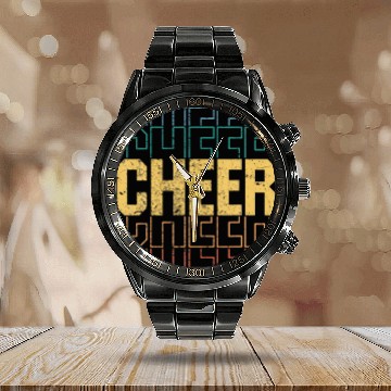 Discover Cheer Vintage Cheerleading Coach Calendar Steel Band Watch
