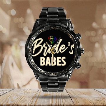 Discover LGBT Bachelorette Party Brides Babes Engagement Calendar Steel Band Watch