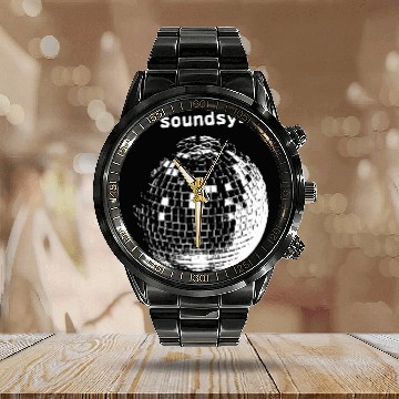 Discover Disco Ball Pullover Calendar Steel Band Watch