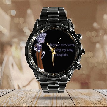 Discover Native Snow Leopard Calendar Steel Band Watch