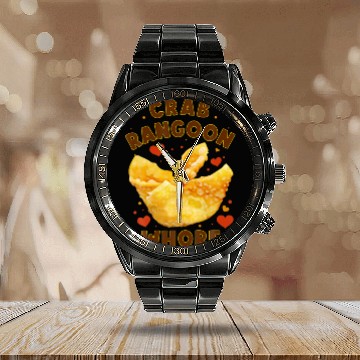Discover Crab Rangoon W.H.O.R.E Crab Rangoon Lovers Calendar Steel Band Watch