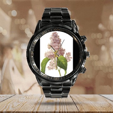 Discover lilac(Syringa sp.) by Redouté Calendar Steel Band Watch