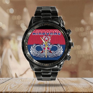 Discover Fearless 82nd Airborne Division Calendar Steel Band Watch