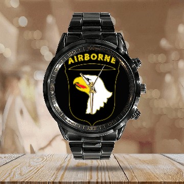 Discover 101st Airborne Division - Combat Service Calendar Steel Band Watch