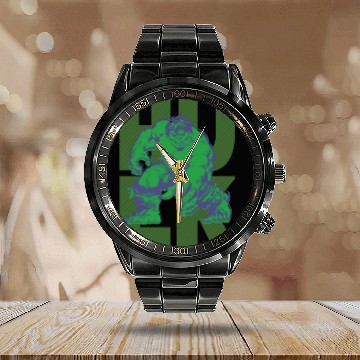 Discover Hulk Typography Character Art Calendar Steel Band Watch
