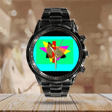 Discover Geometric Thought Sleeveless Calendar Steel Band Watch