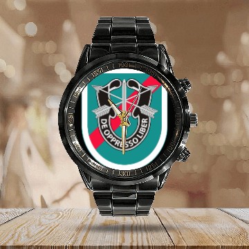 Discover 20th Special Forces Group Calendar Steel Band Watch