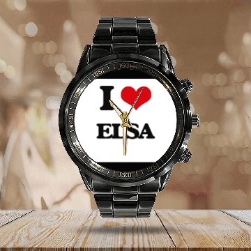 Discover I Love Elsa Calendar Steel Band Watch