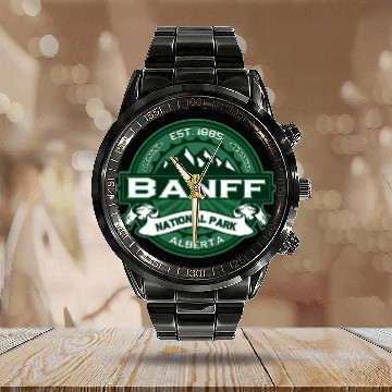 Discover Banff Forest Calendar Steel Band Watch