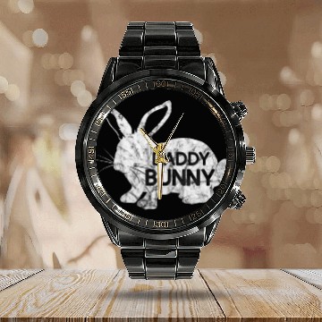Discover Daddy Bunny Matching Couple Family Easter Day Desi Calendar Steel Band Watch